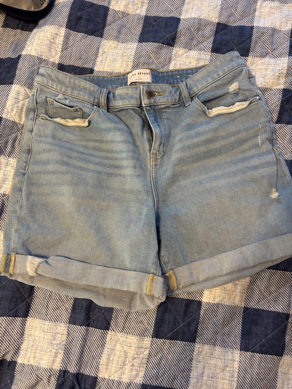 Lane Bryant Light Blue Roll-Cuff Denim Shorts